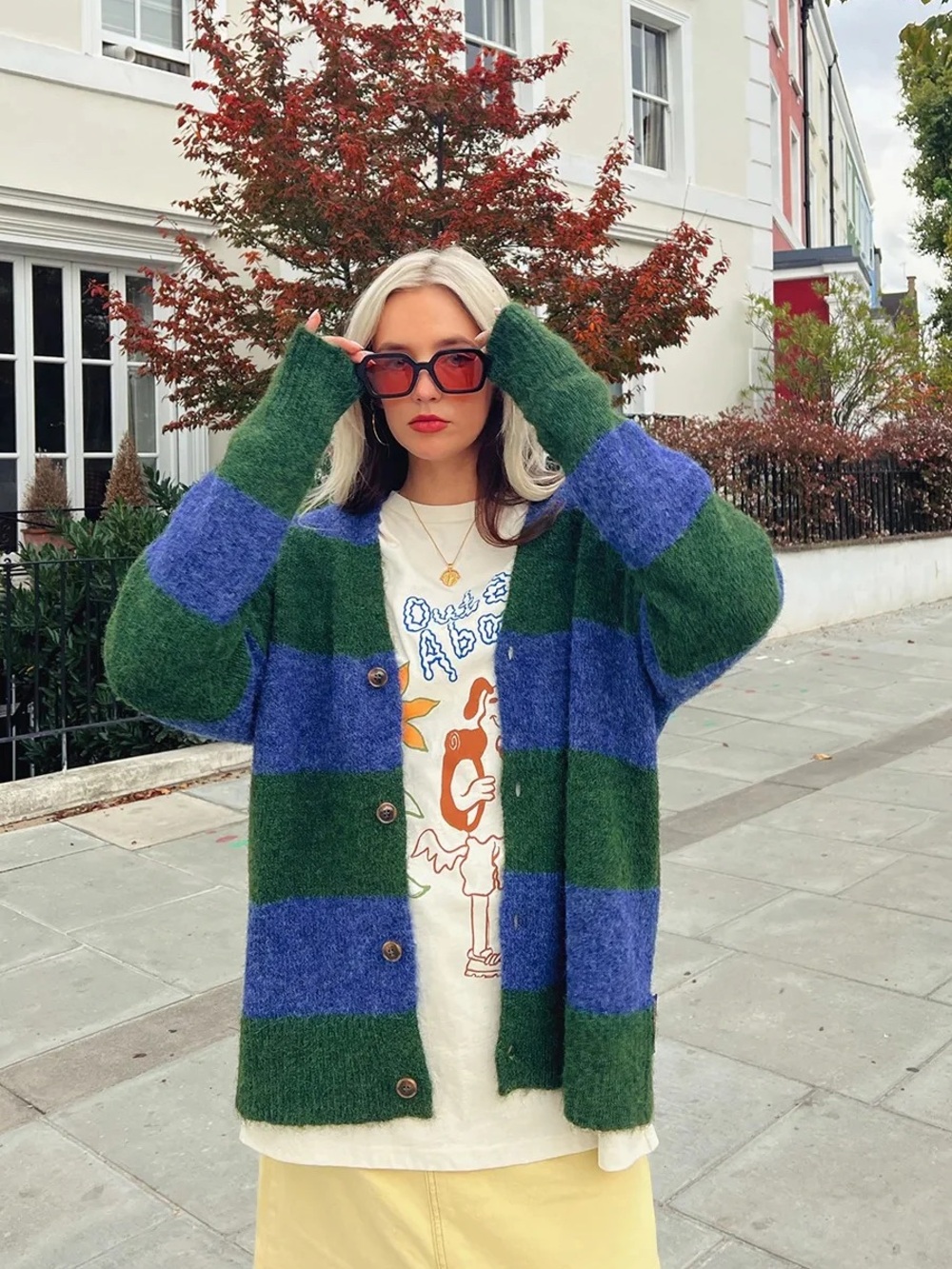 Damson Madder Striped Cardigan